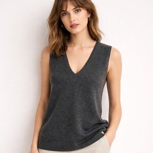 Pure Amici 100% cashmere sweater vest medium career fall luxury soft Layerable